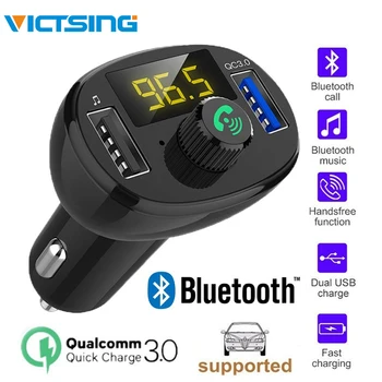 VicTsing Wireless Bluetooth Car FM Transmitter Radio Hands-Free Car Kit Dual USB Charger QC3.0 Fast Charging Module 5V/3A
VicTsing Wireless Bluetooth Car FM Transmitter Radio Hands-Free Car Kit Dual USB Charger QC3.0 Fast Charging Module 5V/3A