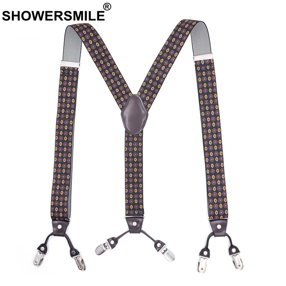 SHOWERSMILE Men Suspenders 6 Clips Print Y Back Plus Size 125cm Elastic Male Suspenders Braces Galluses Vintage Shirt Suspender
SHOWERSMILE Men Suspenders 6 Clips Print Y Back Plus Size 125cm Elastic Male Suspenders Braces Galluses Vintage Shirt Suspender