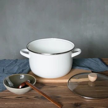Japanese style round thickened porcelain enamel soup pot glass lid small saucer pan stewpot baby milk noodle health cokker
Japanese style round thickened porcelain enamel soup pot glass lid small saucer pan stewpot baby milk noodle health cokker