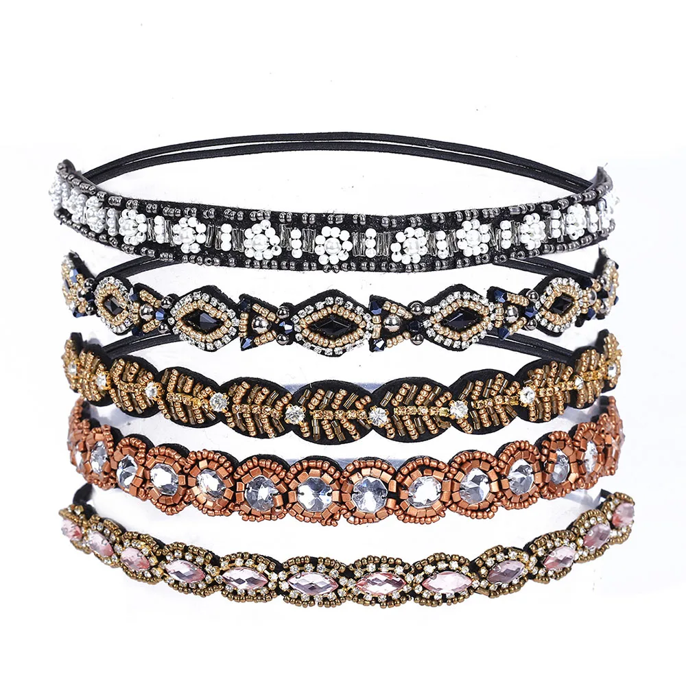 European Rhinestone Beaded Handmade Elastic Hair Band For Women Non-slip Gemstone Headdress Ladies Girls Wedding Headband Bridal
European Rhinestone Beaded Handmade Elastic Hair Band For Women Non-slip Gemstone Headdress Ladies Girls Wedding Headband Bridal