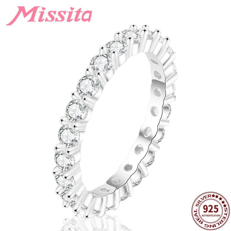 MISSITA 100% 925 Sterling Silver Single Row Clear CZ Rings For Women Girls Gift Brand Fashion Jewelry Engagement anillos mujer
MISSITA 100% 925 Sterling Silver Single Row Clear CZ Rings For Women Girls Gift Brand Fashion Jewelry Engagement anillos mujer