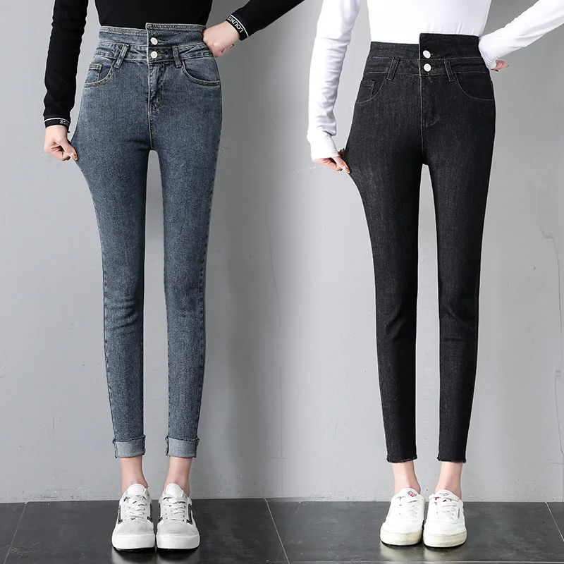 2019 Plus Size button fly women jeans High Waist black Gray pants jeans for women high elastic Skinny Stretchy Women pants
2019 Plus Size button fly women jeans High Waist black Gray pants jeans for women high elastic Skinny Stretchy Women pants