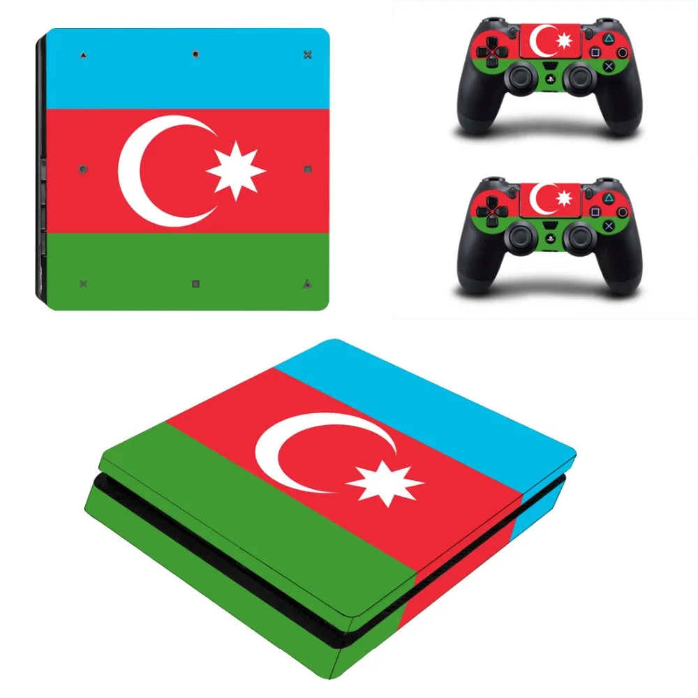 Azerbaijan National Falg PS4 Slim Skin Sticker For PlayStation 4 Console and Controller Dualshock Decal | Электроника