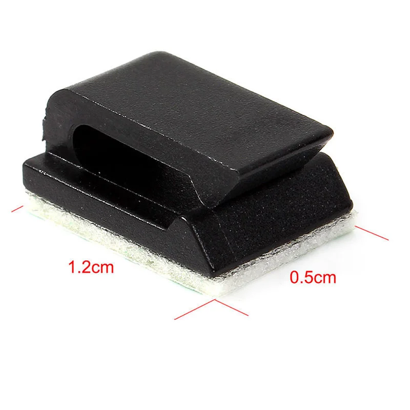 New Arrival 50pcs Car Drop Adhesive Cable Cord Holder Wire Clamp Management Clips 1.2 x 0.5cm Mayitr