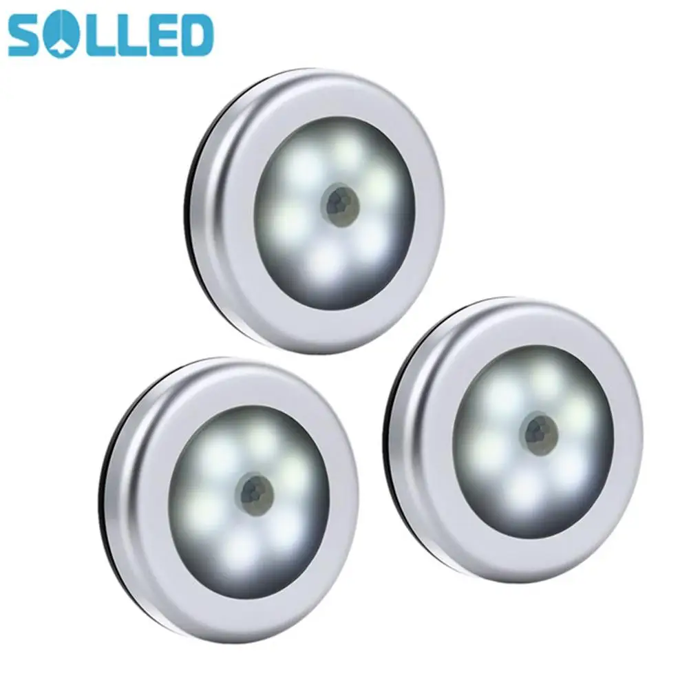 SOLLED 3PCS Infrared PIR Motion Sensor 6 LED Night Light Magnetic Wireless Detector Light Wall Lamp White Light Closet Light
SOLLED 3PCS Infrared PIR Motion Sensor 6 LED Night Light Magnetic Wireless Detector Light Wall Lamp White Light Closet Light