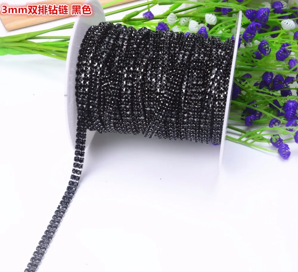 2 Rows 5yard 6mm Crystal black Rhinestone Cup Chain black Tone Rhinestones Trim Sewing Craft sewing diy beauty
2 Rows 5yard 6mm Crystal black Rhinestone Cup Chain black Tone Rhinestones Trim Sewing Craft sewing diy beauty