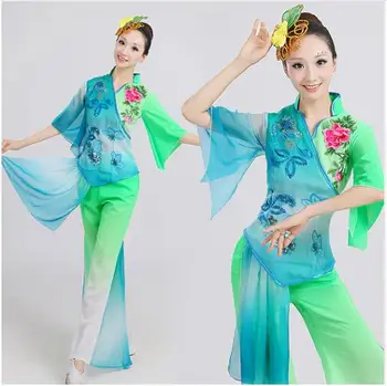 Younger service classical dance clothes stage clothes fan dance costume drum service national clothing
Younger service classical dance clothes stage clothes fan dance costume drum service national clothing