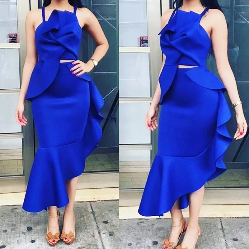 Women 2 Piece Sets Summer Fashion Sexy Crop Tops Skirts Spaghetti Strap Backless Ruffle Club Night Party Slim Jupe Drop Shipping
Women 2 Piece Sets Summer Fashion Sexy Crop Tops Skirts Spaghetti Strap Backless Ruffle Club Night Party Slim Jupe Drop Shipping
