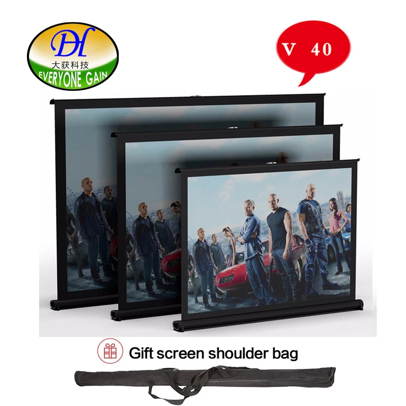 Everyone gain Projection Screen 40 inch 16:9 Table Screen Projector HD Screen Portable Easy Carry Proyector Screen Fabric
Everyone gain Projection Screen 40 inch 16:9 Table Screen Projector HD Screen Portable Easy Carry Proyector Screen Fabric