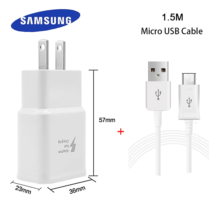 Samsung Original Quick Travel Charger US Plug With 1.5m Micro USB Cable for Galaxy S7 S7P S6 S6P Note4 5 Adaptive Fast Charge
Samsung Original Quick Travel Charger US Plug With 1.5m Micro USB Cable for Galaxy S7 S7P S6 S6P Note4 5 Adaptive Fast Charge