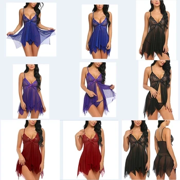 Women's Sexy Lace Sleepwear Pajamas Nightdress Lingerie Set V Neck Night G-string S-3XL
Women's Sexy Lace Sleepwear Pajamas Nightdress Lingerie Set V Neck Night G-string S-3XL