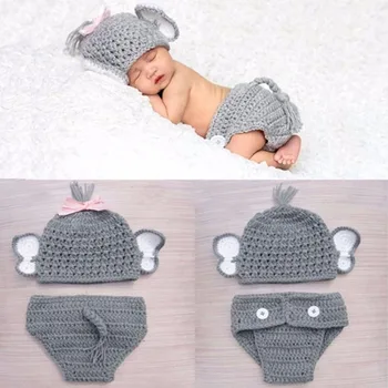 Puseky Crochet Baby Elephant Costume Knitted Baby Hat and Diaper Pants Set Newborn Baby Animal Photography Props 2 Styles
Puseky Crochet Baby Elephant Costume Knitted Baby Hat and Diaper Pants Set Newborn Baby Animal Photography Props 2 Styles