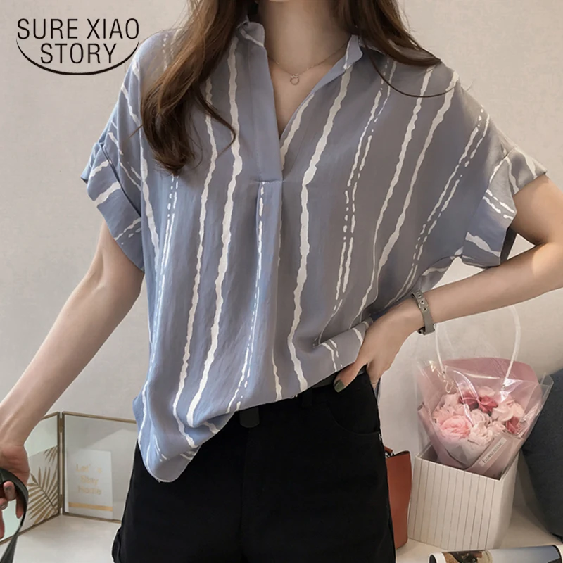 New 2018 Summer V Collar Stripe Printing Casual Women Blouse Shirt Chiffon Short Sleeve Sexy Female Clothing Blusas Tops 0751 30
New 2018 Summer V Collar Stripe Printing Casual Women Blouse Shirt Chiffon Short Sleeve Sexy Female Clothing Blusas Tops 0751 30