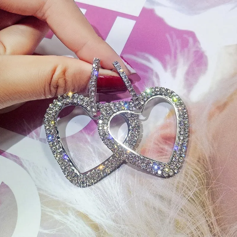 EK495 Korean Dazzling Heart Earrings Rhinestone Round Triangle Dangle Earrings For Women Fashion Jewelry Accessories LOVE Gifts
EK495 Korean Dazzling Heart Earrings Rhinestone Round Triangle Dangle Earrings For Women Fashion Jewelry Accessories LOVE Gifts
