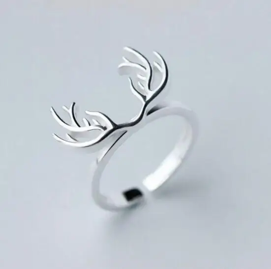 Simple Luxury Silver Deer Antlers Rings Adjustable Open Ring for Women Lovely Girls Christmas Gift Statement 925 Wedding Jewelry
Simple Luxury Silver Deer Antlers Rings Adjustable Open Ring for Women Lovely Girls Christmas Gift Statement 925 Wedding Jewelry