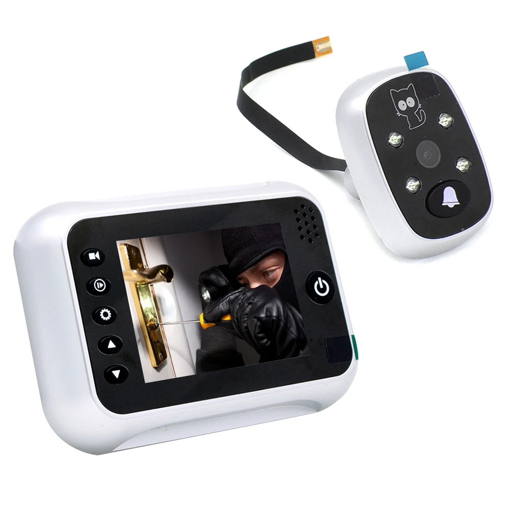 Electronic Door Bell Viewer 3.5 Inch LCD Screen IR Night Door Peephole Camera Recording Bell TU-shop
Electronic Door Bell Viewer 3.5 Inch LCD Screen IR Night Door Peephole Camera Recording Bell TU-shop
