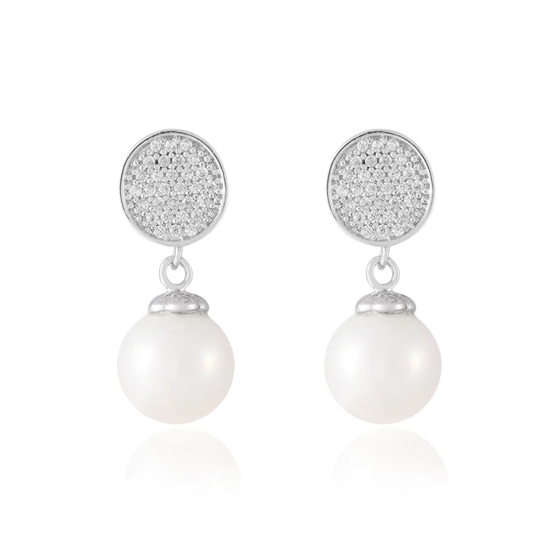 KOFSAC Elegant 925 Sterling Silver Earring For Women Shining Full Zircon Round Pearl Earring Lady Jewelry Engagement Accessorie
KOFSAC Elegant 925 Sterling Silver Earring For Women Shining Full Zircon Round Pearl Earring Lady Jewelry Engagement Accessorie