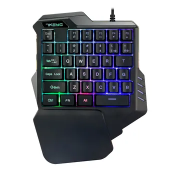 USB Wired one-handed Game Keyboard Mixed RGB LED Backlight Mechanical Feel Keyboard Ergonomic Game Keyboard for PC Desktop 513#3
USB Wired one-handed Game Keyboard Mixed RGB LED Backlight Mechanical Feel Keyboard Ergonomic Game Keyboard for PC Desktop 513#3