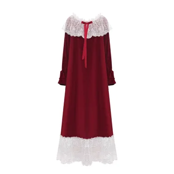 Ware winter Thicken new long palacess sleep dress female long sleeve Water velvet Nightgowns lace patchwork home clothes gx1326
Ware winter Thicken new long palacess sleep dress female long sleeve Water velvet Nightgowns lace patchwork home clothes gx1326