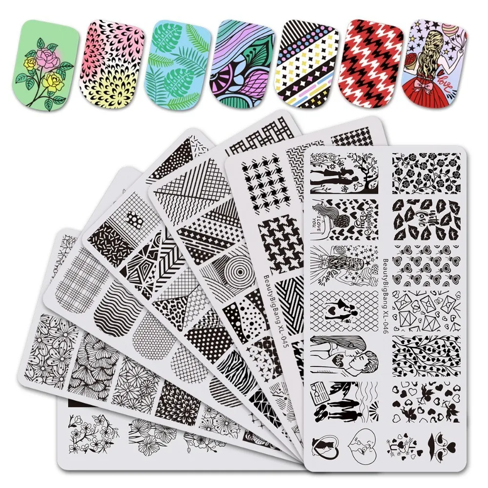 BeautyBigBang Stamping Plates Set 7 PCS XL-040-046 Different Flower Geometry Image Nail Art Stamping Plates Stencil Mold Set
BeautyBigBang Stamping Plates Set 7 PCS XL-040-046 Different Flower Geometry Image Nail Art Stamping Plates Stencil Mold Set