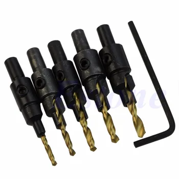 5Pcs Countersink Drill Bit Set Woodworking Counter Bore Screw #6 #8 #10 #12 #14 Hand Tools
5Pcs Countersink Drill Bit Set Woodworking Counter Bore Screw #6 #8 #10 #12 #14 Hand Tools