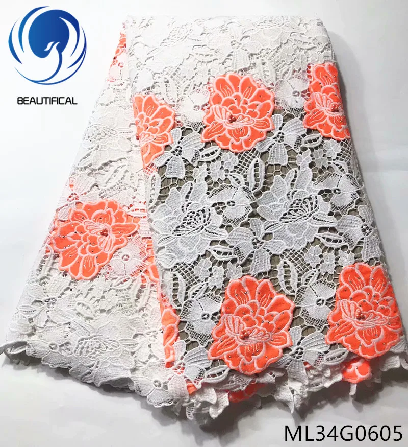 BEAUTIFICAL Cord Lace Embroidery Lace African with Beads 2019 Guipure Cord Lace Fabric New Arrival ML34G06 
BEAUTIFICAL Cord Lace Embroidery Lace African with Beads 2019 Guipure Cord Lace Fabric New Arrival ML34G06
