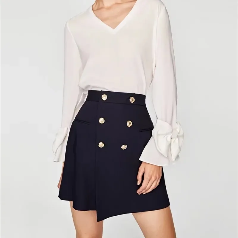 G0814Z21 Europe and America 2017 fall new thick golden button adornment bust skirt B179 0815
G0814Z21 Europe and America 2017 fall new thick golden button adornment bust skirt B179 0815