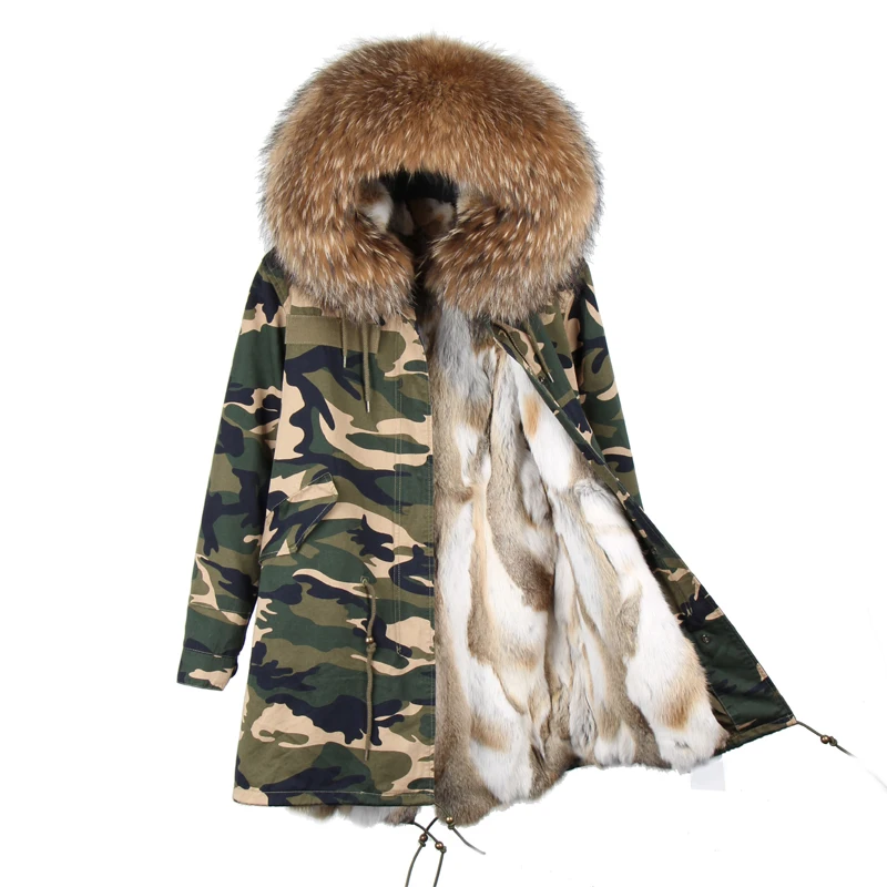 2019 New Fashion Long Winter Jacket Coat Camouflage Real Raccoon Fur Collar Hooded Natural Rex Rabbit Fur Women Parkas
2019 New Fashion Long Winter Jacket Coat Camouflage Real Raccoon Fur Collar Hooded Natural Rex Rabbit Fur Women Parkas