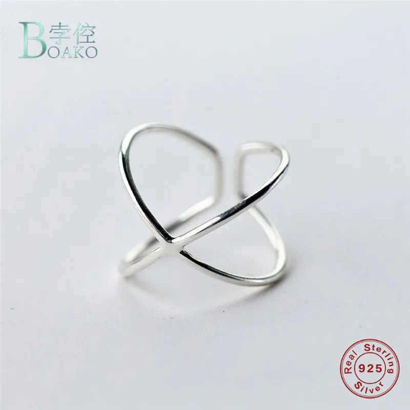 BOAKO 2019 S925 Sterling Silver X Shape Double Line Open Rings Steampunk Ring Jewelry for Anniversary Adjustable Ring
BOAKO 2019 S925 Sterling Silver X Shape Double Line Open Rings Steampunk Ring Jewelry for Anniversary Adjustable Ring