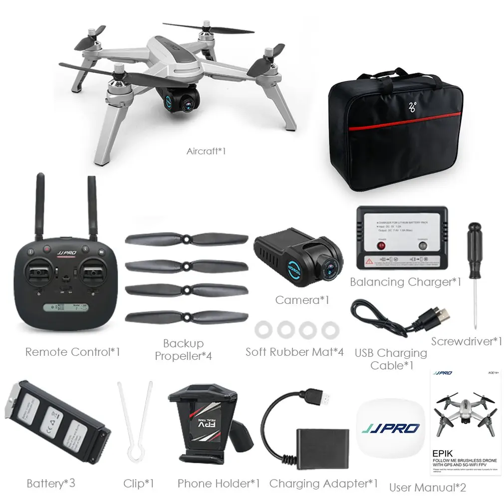 JJPRO X5 RC Drone Quadcopter 1080P 5G Wifi FPV Aircraft Plane GPS Positioning Altitude Hold Headless One Key Return Brushless
JJPRO X5 RC Drone Quadcopter 1080P 5G Wifi FPV Aircraft Plane GPS Positioning Altitude Hold Headless One Key Return Brushless
