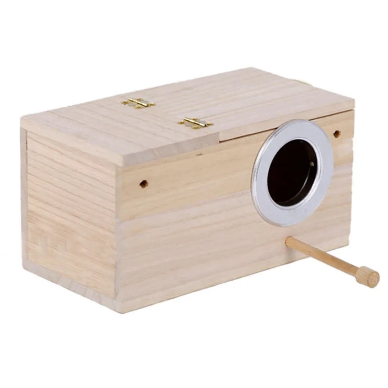 1pc Solid Wooden Nest Box Nesting Boxes 4 Sizes Pratical For Small Birds Budgies Finches