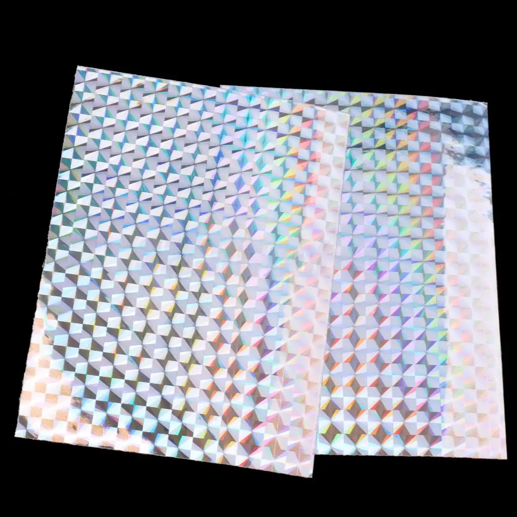 6pcs 10x7.4x1cm Holographic Adhesive Film Flash Tape for Lure Making Fly Tying Materail Metal Hard Baits Change Color Sticker