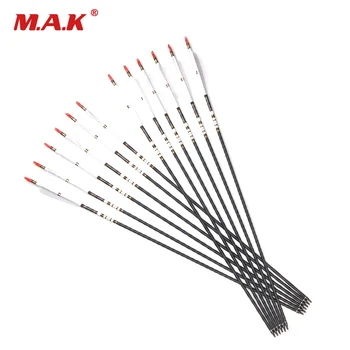 32 Inches Mixed Carbon Arrow Spine 500 Diameter 7.6 mm 6.2 mm with White Real Feather for Recurve Bow Hunting
32 Inches Mixed Carbon Arrow Spine 500 Diameter 7.6 mm 6.2 mm with White Real Feather for Recurve Bow Hunting