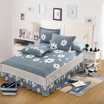 Pastoral style spring gray white flower cotton bedding sets twin full queen king adult home textiles Elastic mattress bed skirts
Pastoral style spring gray white flower cotton bedding sets twin full queen king adult home textiles Elastic mattress bed skirts