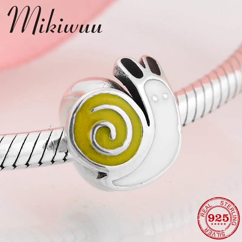 925 Sterling Silver Cute snail yellow Enamel Stopper spacer bead accessories Jewelry making fit Original Pandora Charms Bracelet
925 Sterling Silver Cute snail yellow Enamel Stopper spacer bead accessories Jewelry making fit Original Pandora Charms Bracelet