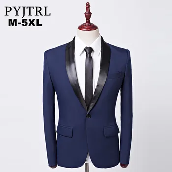 PYJTRL Men Plus Size M-5XL Fashion Shawl Lapel Navy Blue Casual Blazer Masculino Slim Fit Stage Costumes For Singers Hombre
PYJTRL Men Plus Size M-5XL Fashion Shawl Lapel Navy Blue Casual Blazer Masculino Slim Fit Stage Costumes For Singers Hombre