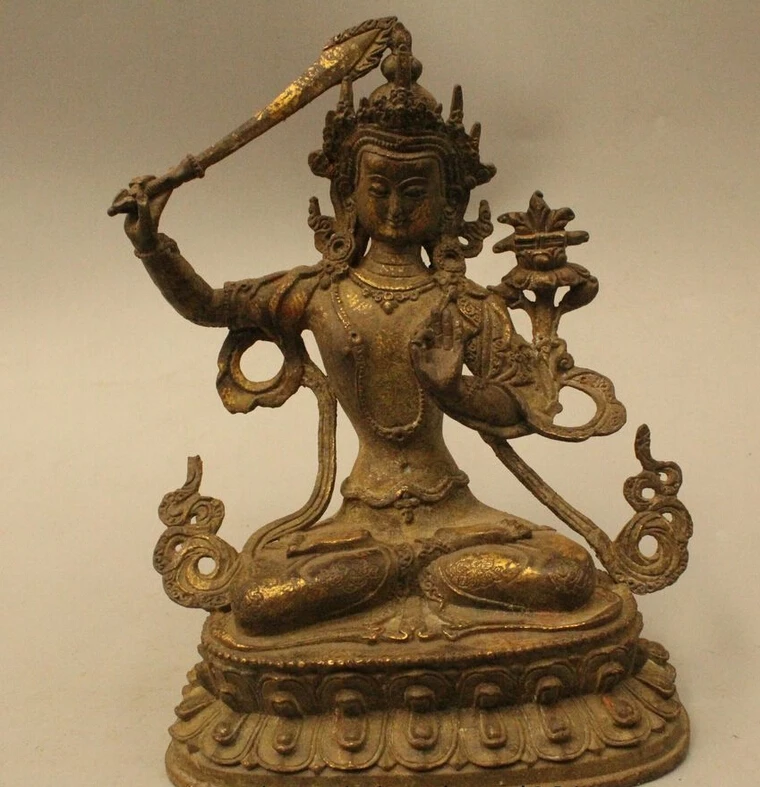 bir 006460 9"Tibet Tibetan Buddhism Bronze Gilt Manjushri Wenshu Buddha Goddess Statue
bir 006460 9"Tibet Tibetan Buddhism Bronze Gilt Manjushri Wenshu Buddha Goddess Statue