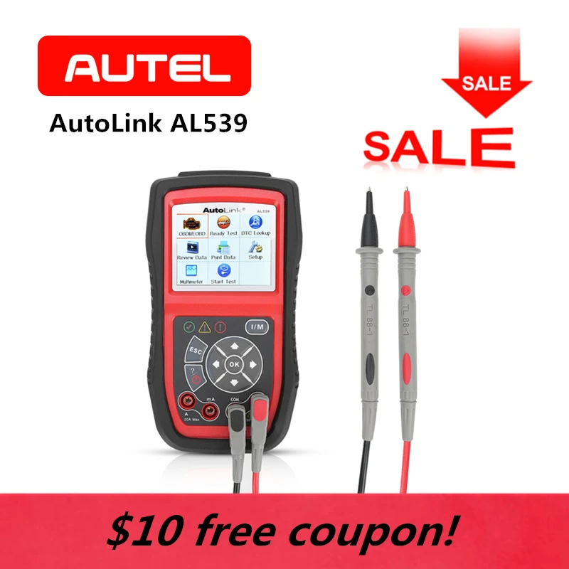 AUTEL AutoLink AL539 OBD2 Auto Scan Tool AVO meter MIL Electrical Circuit Battery Tests Voltage OBDII Diagnostic Code Reader
AUTEL AutoLink AL539 OBD2 Auto Scan Tool AVO meter MIL Electrical Circuit Battery Tests Voltage OBDII Diagnostic Code Reader