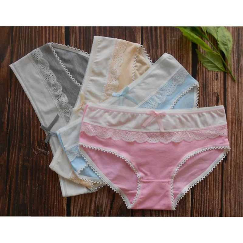 4 pieces Cotton Panties Woman Underwear Sexy Fashion Briefs Fancy Lace female Bow underpants Pink Sky blue
4 pieces Cotton Panties Woman Underwear Sexy Fashion Briefs Fancy Lace female Bow underpants Pink Sky blue