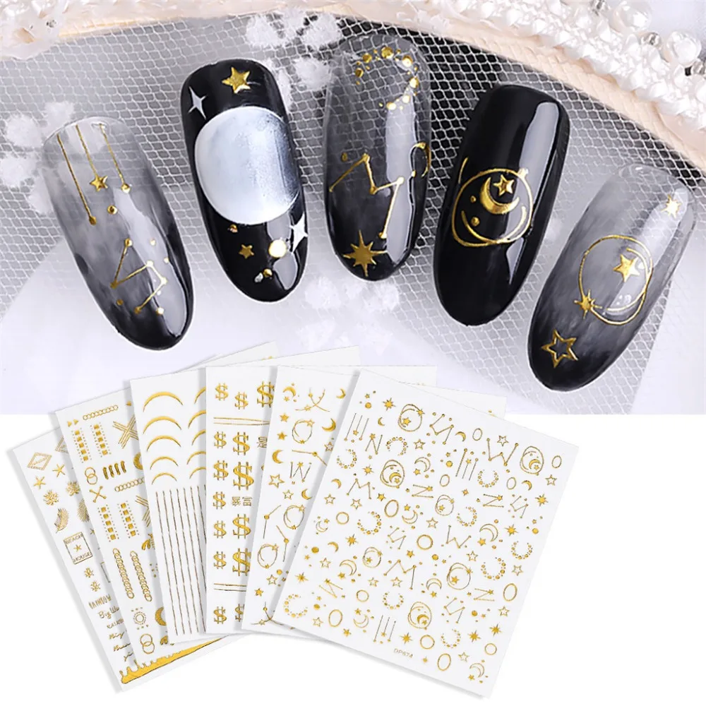 Net Red Explosion Star Moon Nail Sticker Adhesive Magic 3D Nail gold Sticker Decoration faux ongles Venalisa paznokcieA28
Net Red Explosion Star Moon Nail Sticker Adhesive Magic 3D Nail gold Sticker Decoration faux ongles Venalisa paznokcieA28