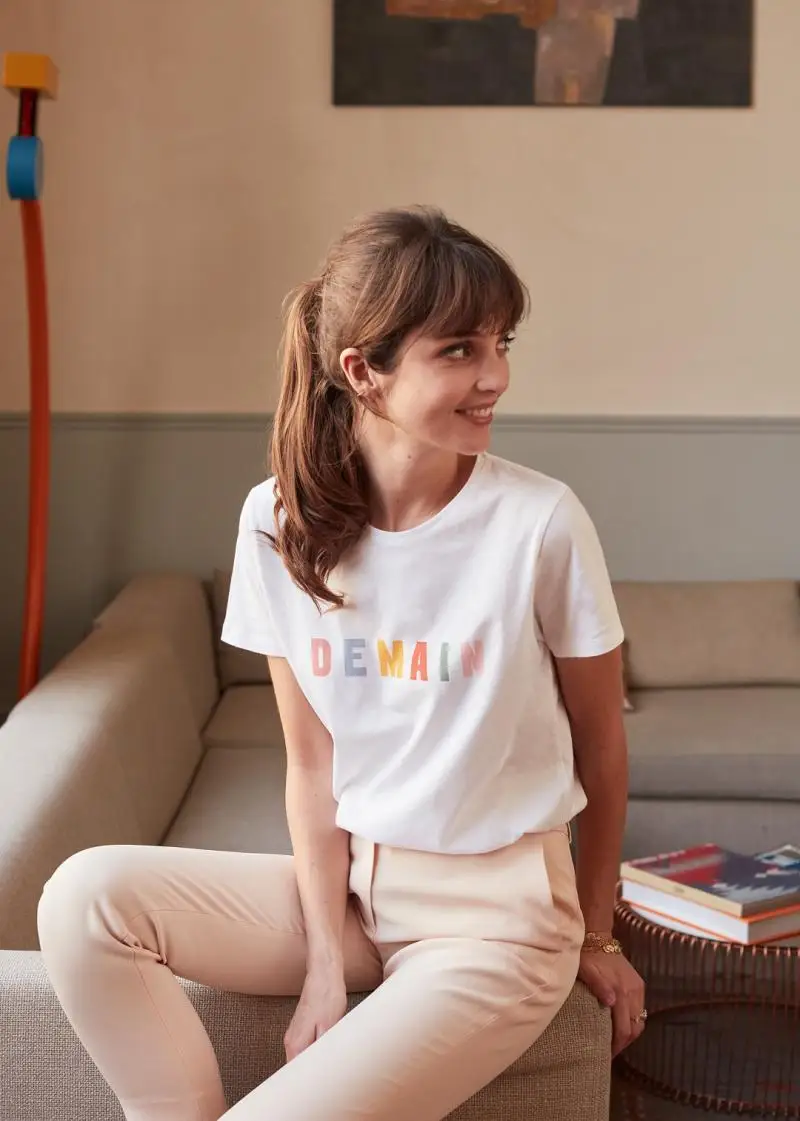 Cotton White Letter Print Short Sleeve Round Neck T Shirt - 2019 Spring Summer O Neck Tees Top
Cotton White Letter Print Short Sleeve Round Neck T Shirt - 2019 Spring Summer O Neck Tees Top