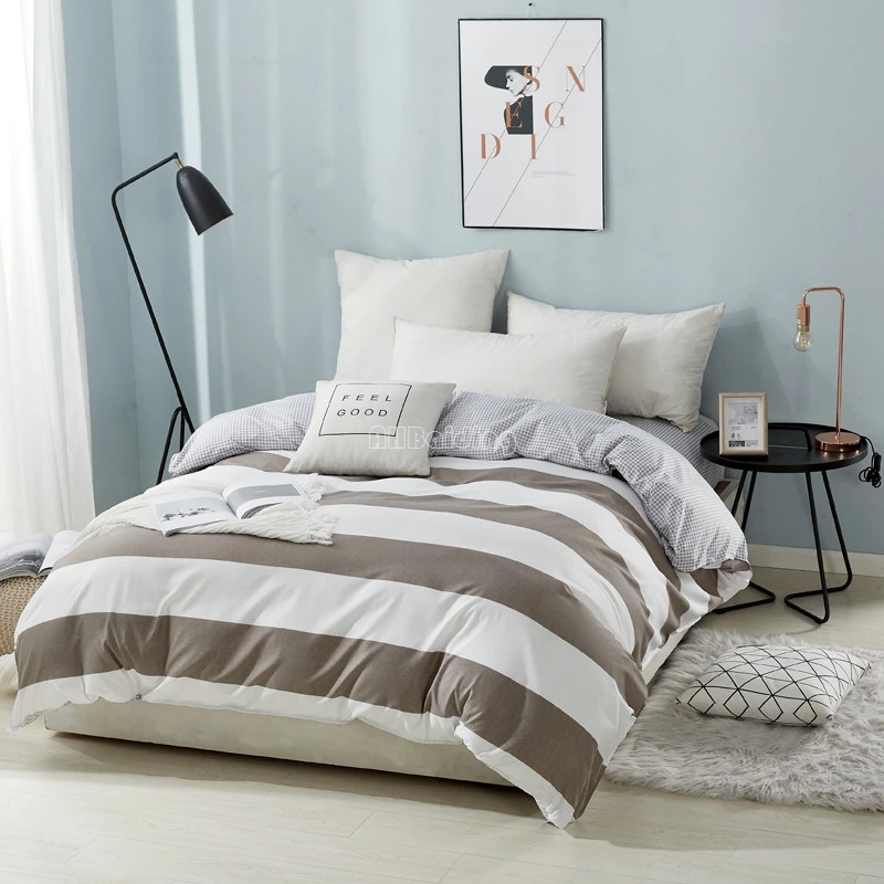 Modern Gray Striped Printed Duvet Cover with Zipper Student Dormitory Comforter Case Bedclothes Twin Full Queen King Quilt Cover
Modern Gray Striped Printed Duvet Cover with Zipper Student Dormitory Comforter Case Bedclothes Twin Full Queen King Quilt Cover