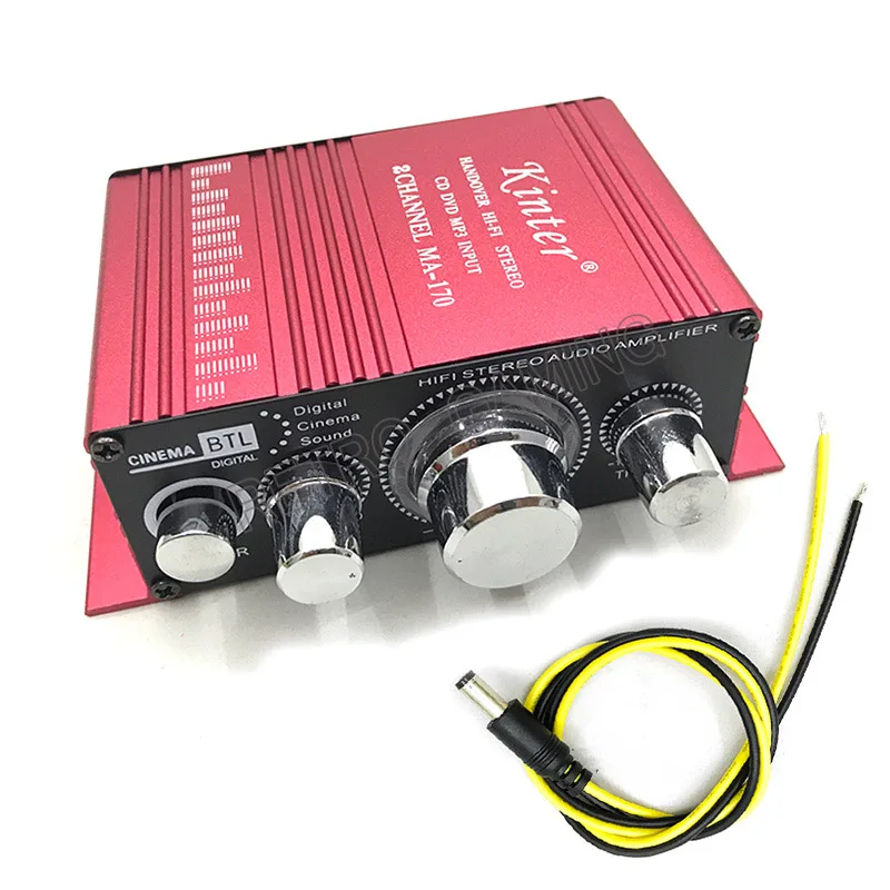 

Portable Kinter MA-170 Mini 12V 100W Hi-Fi Stereo Amplifier Booster For Car Motorcycle CD DVD MP3 Speaker Loudspeakers