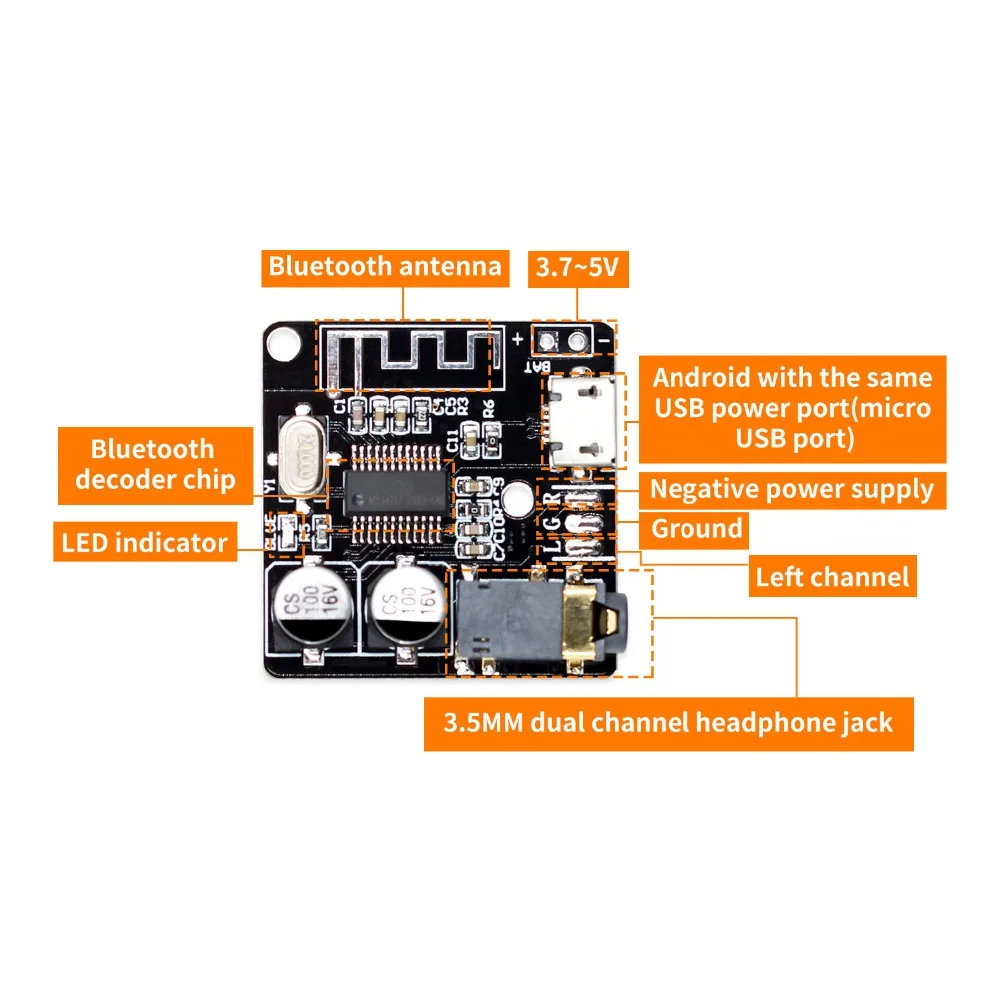 Bluetooth Audio Receiver board Bluetooth 4.1 mp3 lossless decoder board Wireless Stereo Music Module
Bluetooth Audio Receiver board Bluetooth 4.1 mp3 lossless decoder board Wireless Stereo Music Module