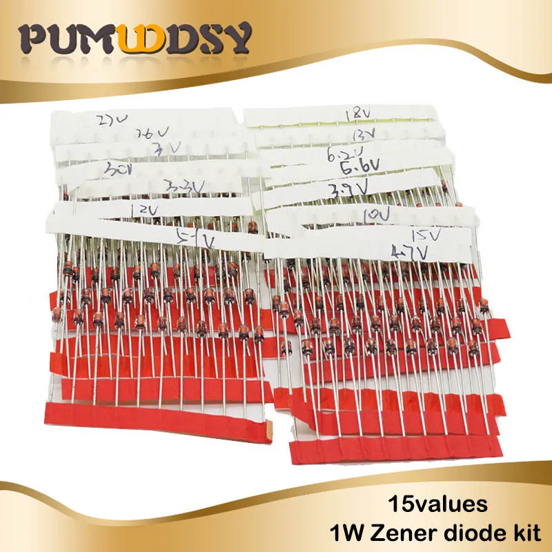 15values*10pcs=150pcs 1W Zener diode kit DO-41 3V-30V component diy kit new and original
15values*10pcs=150pcs 1W Zener diode kit DO-41 3V-30V component diy kit new and original