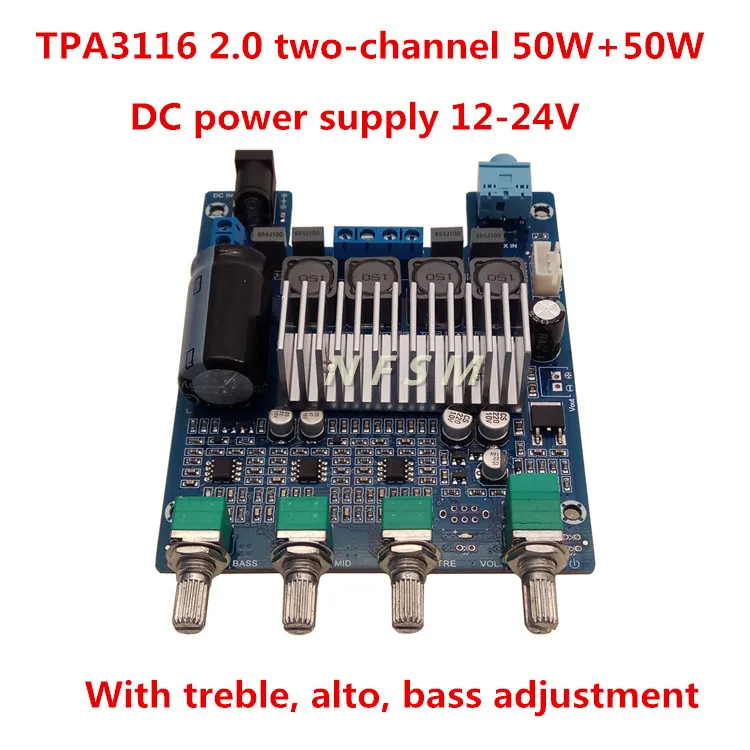 Новый DC12-24V 50 Вт + 50 Вт TPA3116 2,0 канальный стерео HIFI цифровой усилитель мощности
Новый DC12-24V 50 Вт + 50 Вт TPA3116 2,0 канальный стерео HIFI цифровой усилитель мощности