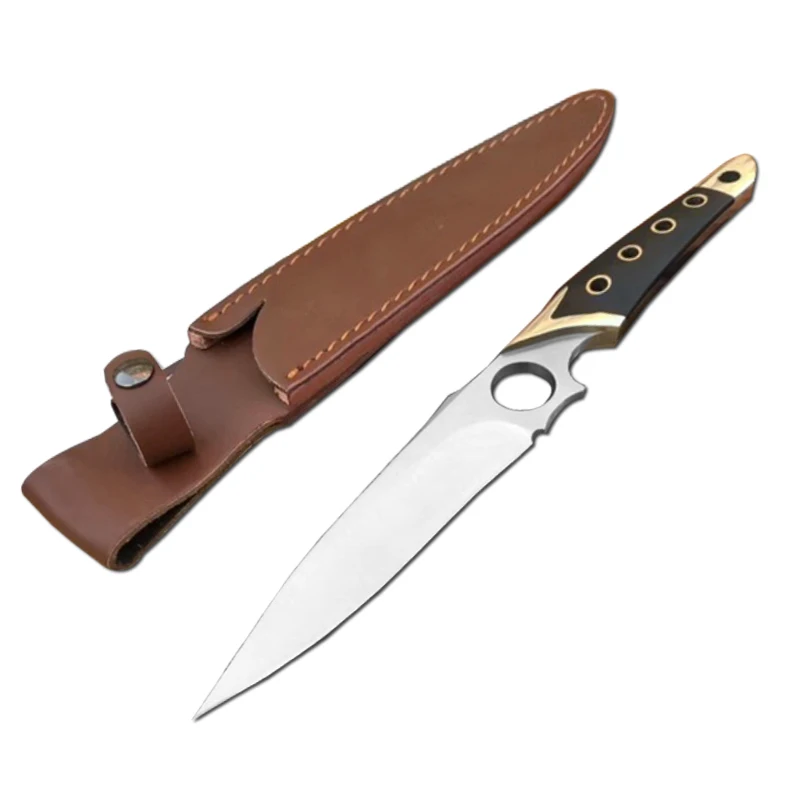 Mengoing Tactical Hunting Straight Knife 58HRC 7Cr17Mov Steel G10& Copper Handle Fixed Blade Knife Leather Sheath Hot
Mengoing Tactical Hunting Straight Knife 58HRC 7Cr17Mov Steel G10& Copper Handle Fixed Blade Knife Leather Sheath Hot