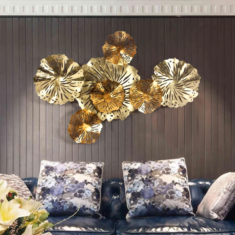 Chinese Luxury Wrought Iron 3D Gold Flower Shape Wall Hanging Decoration Crafts Home Wall Background Wall Metal Mural Ornaments
Chinese Luxury Wrought Iron 3D Gold Flower Shape Wall Hanging Decoration Crafts Home Wall Background Wall Metal Mural Ornaments