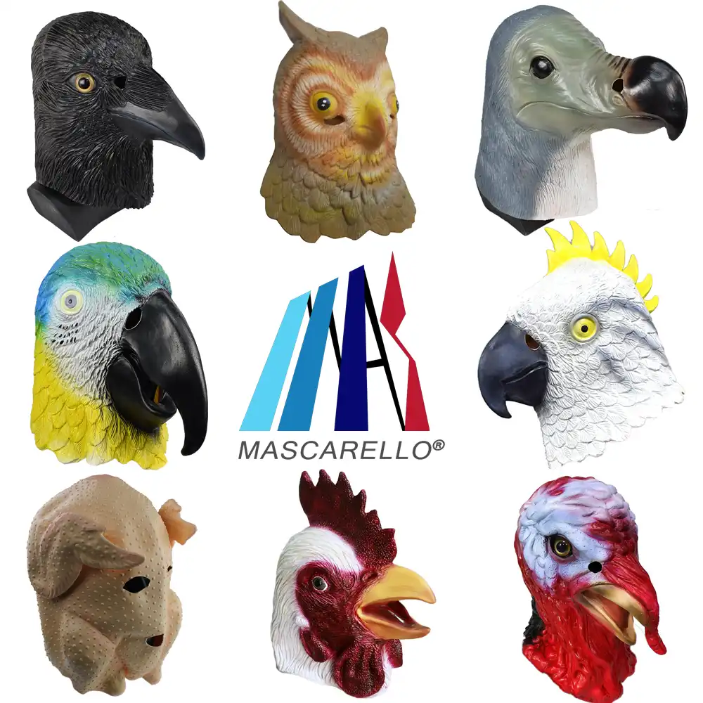 hot-selling cosplay rubber animal mask parrot crow chicken