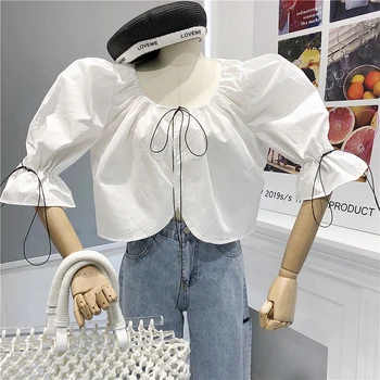 2019 Summer Korean Thin Short Irregular Shirts Casual Solid Shirt Womens Tops and Blouses B508 
2019 Summer Korean Thin Short Irregular Shirts Casual Solid Shirt Womens Tops and Blouses B508